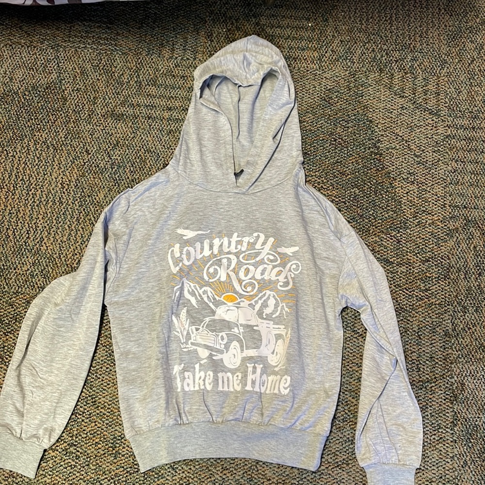 Grey top with hood